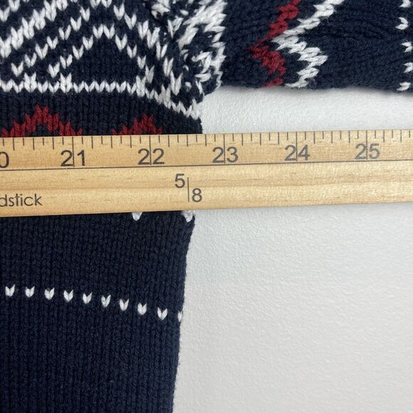 Basic Editions Mens Nordic Holiday Sweater Large Blue Fair Isle Winter Classic - Picture 6 of 7